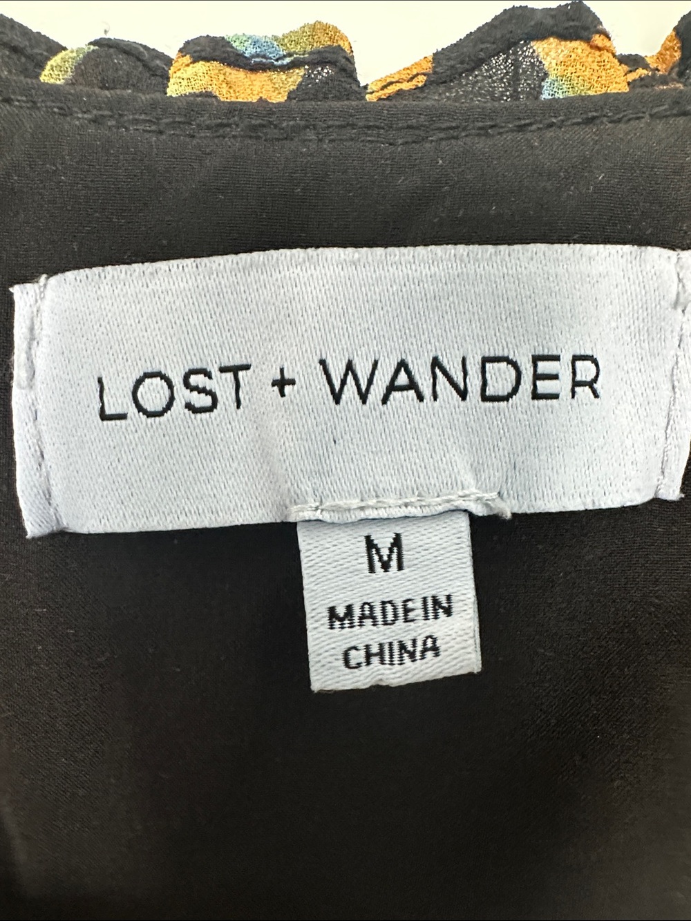 Lost + Wander Black Mini Dress with Gold and Tan Leopard Print - Picture 2 of 3